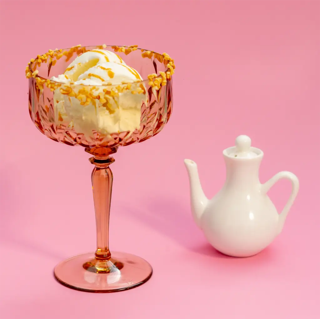 Afogato de amaretto blanco